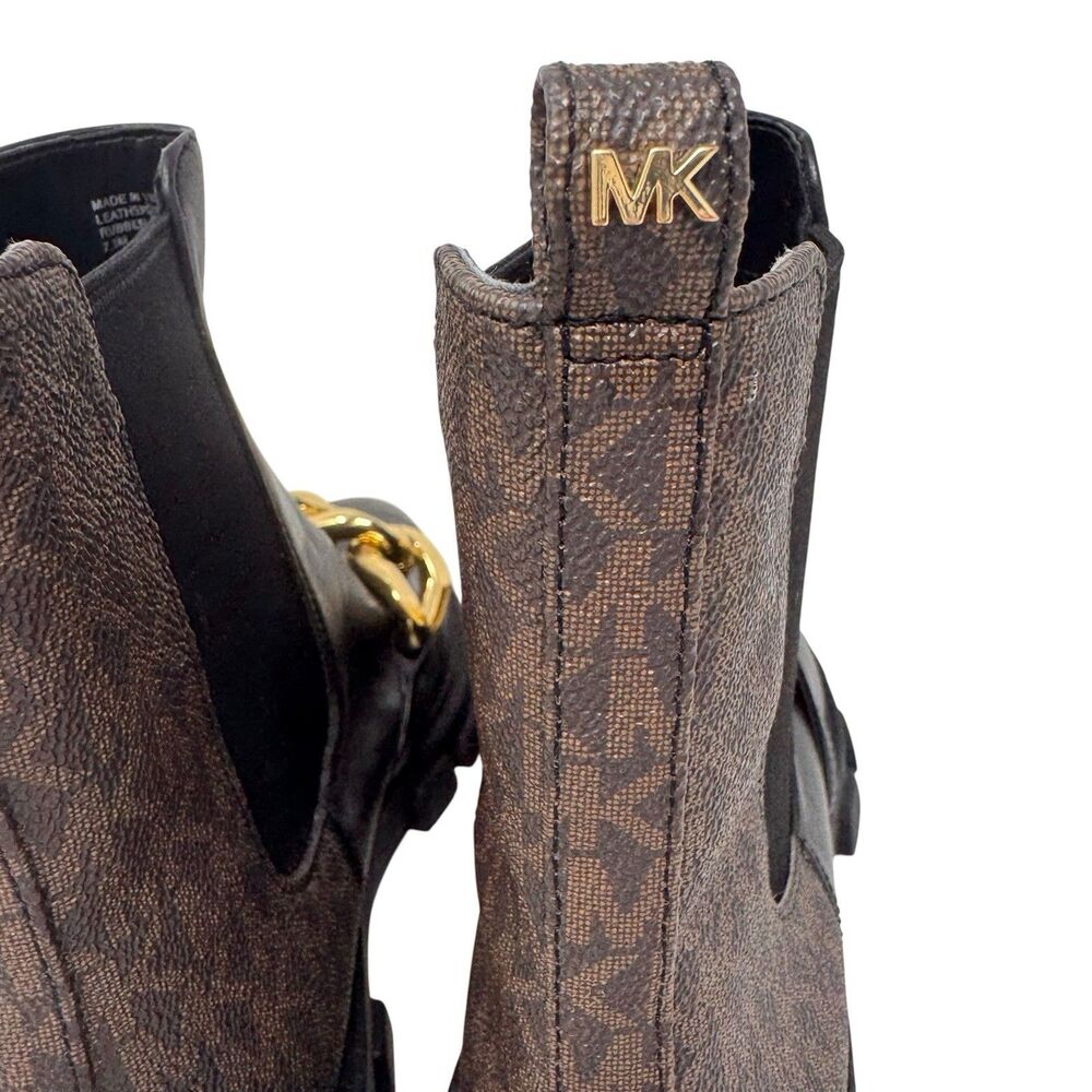 MICHAEL Michael Kors Women Scarlett Bootie Chelsea Boots chain Size 7.5 - Picture 8 of 10